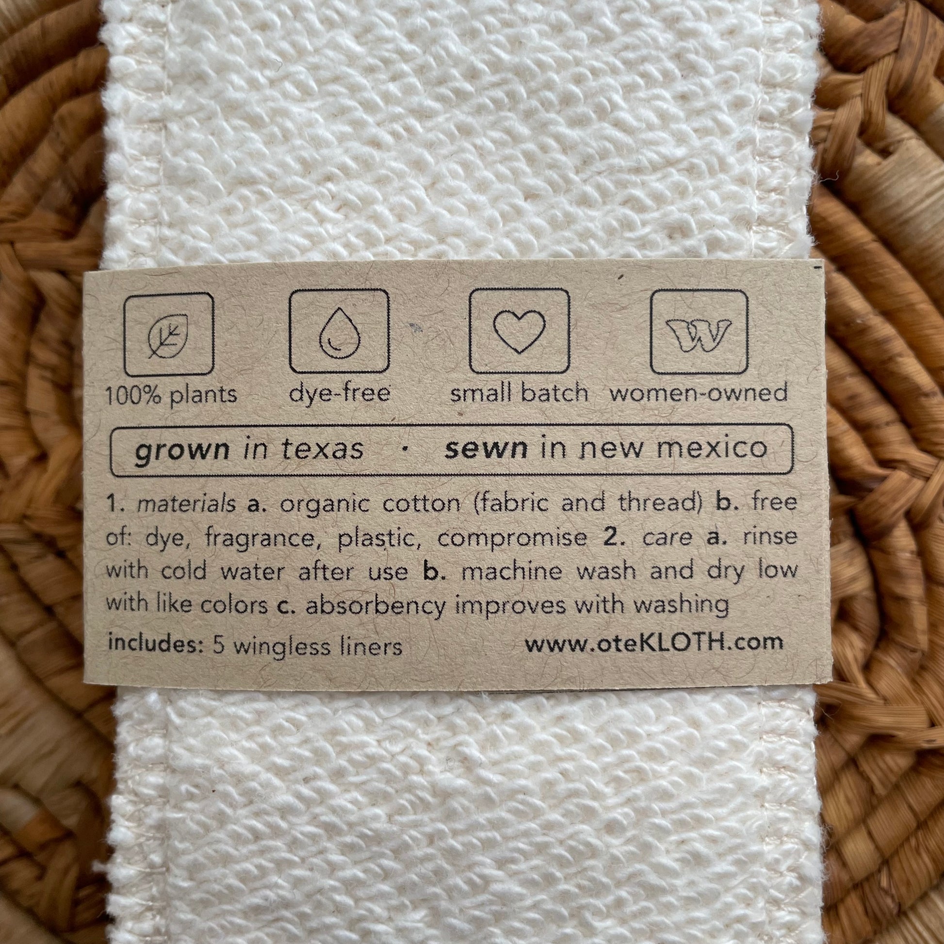 Organic Cotton Pantyliners | Wingless - oteKLôTH