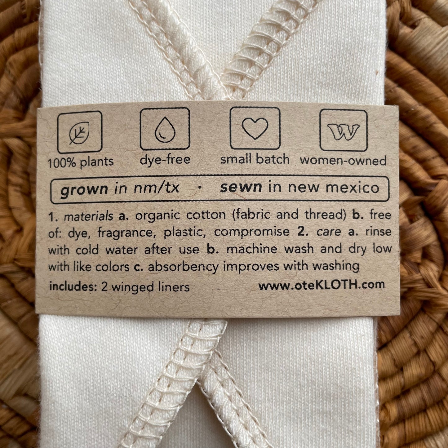 Organic Cotton Winged Liners | Colorganic™ - oteKLôTH
