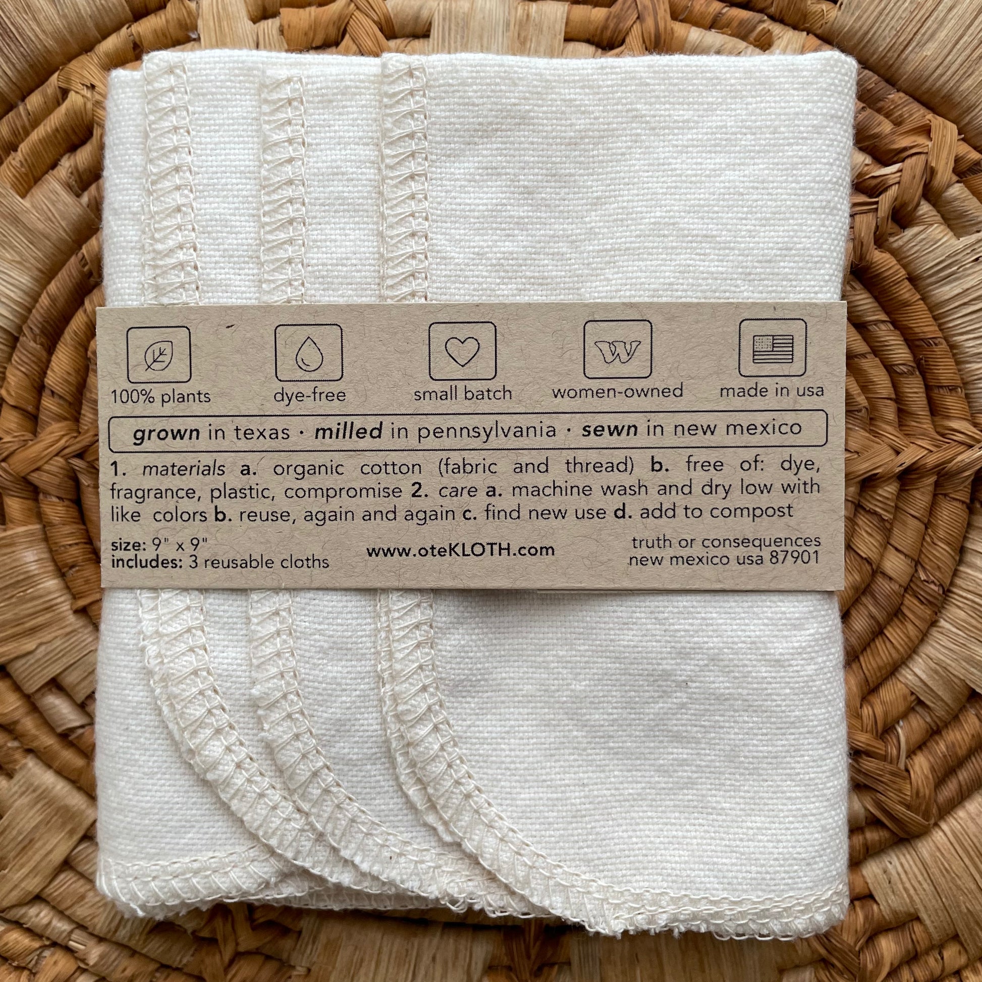 Organic Cotton Face Wipes | Woven - oteKLôTH